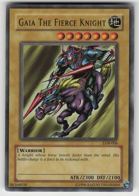 Gaia The Fierce Knight LOB-006 2002 Original Ultra Rare Unlimited Yugioh