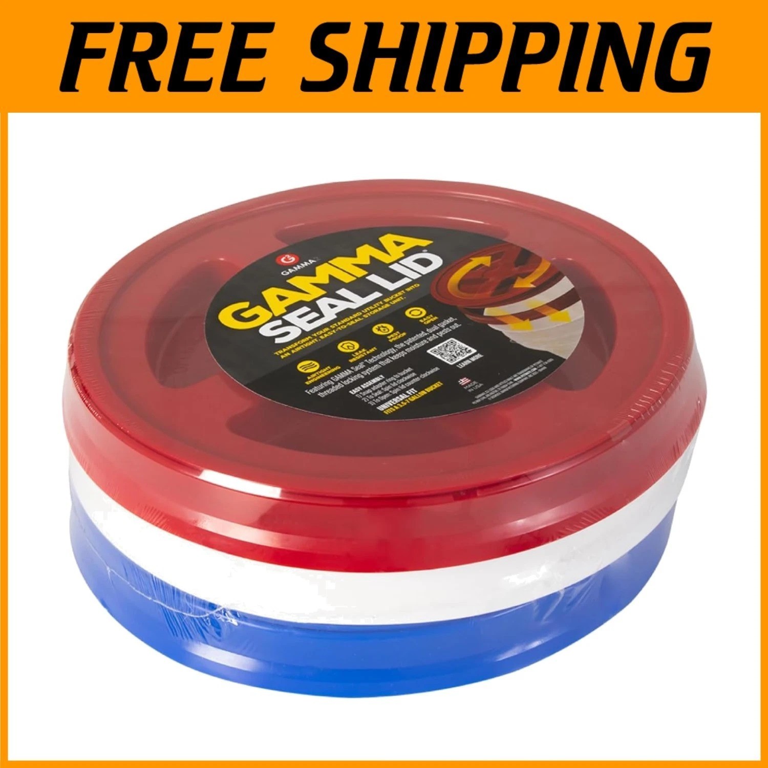 USA Made 3pk Gamma Seal Lid Combo - Red/White/Blue
