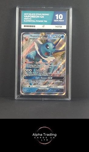 Vaporeon Gx SM172 Colour Match Black Star Promo Pokemon ACE 10 Gem Mint