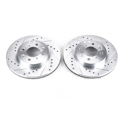 PowerStop Evolution Drilled Slotted Rotors Pair Front For Honda Civic