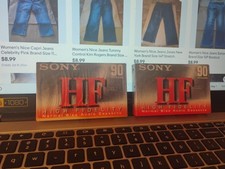 Lot of 2 Sony HF High Fidelity 90 Minutes Cassette Normal Bias Blank Media New.