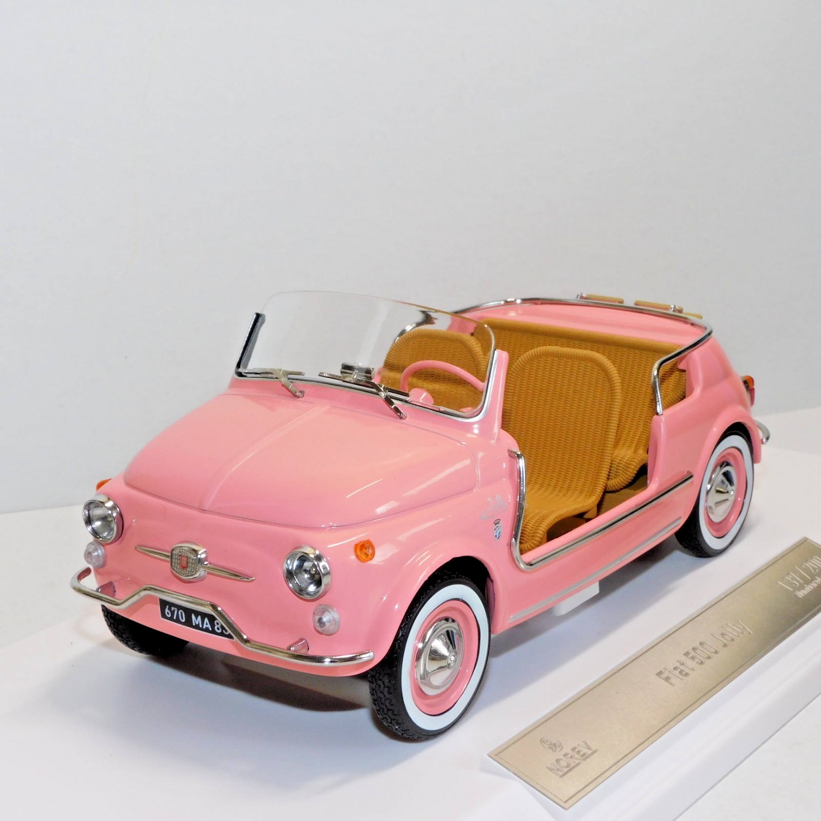 NOREV FIAT 500 JOLLY 1965 PINK 1/18 SCALE 187792 LIMITED OF 200