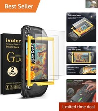 High-Definition Anti-Fingerprint Tempered Glass Protectors for Steam Deck 2-Pack