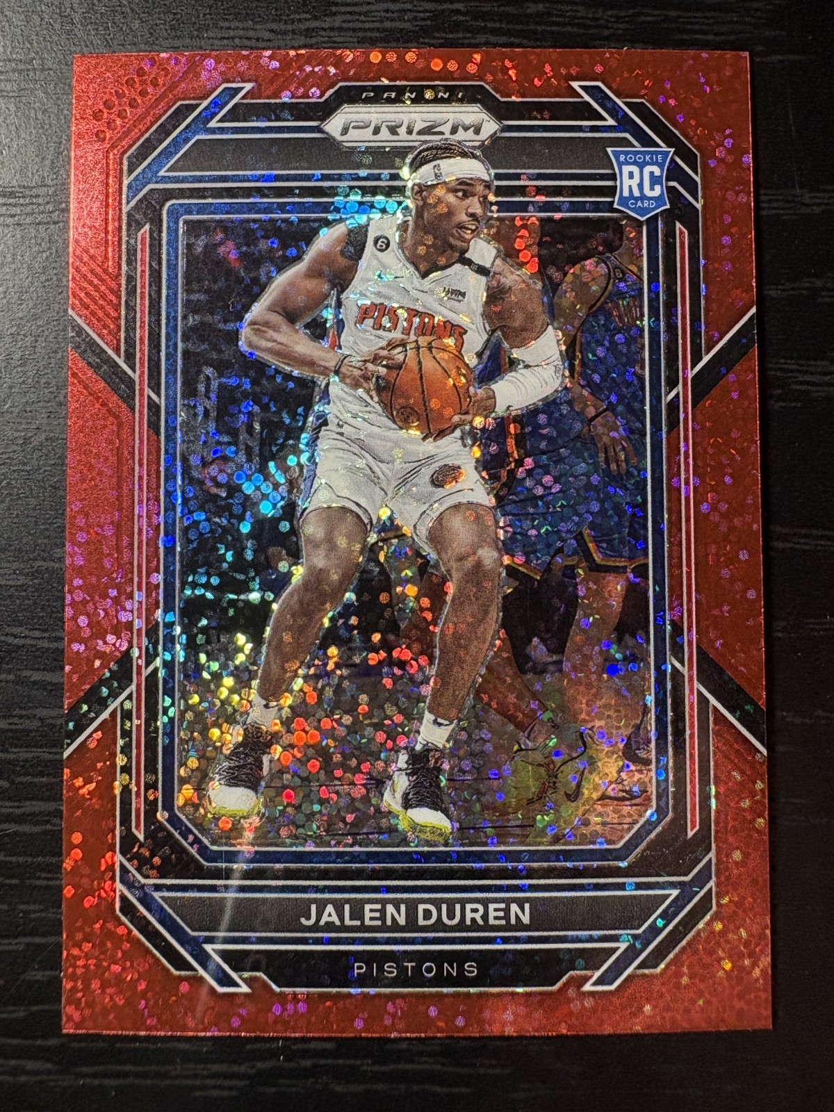 2022-23 Panini Prizm Jalen Duren Rookie Red Sparkle Prizm SP #239 (RC) Pistons
