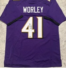 Daryl Worley Baltimore Ravens Signed Autographed Custom Jersey  Beckett Coa XL