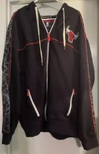 NBA Chicago Bulls VINTAGE Embroidered Pullover Hooded Size XL Jacket Sweatshirt
