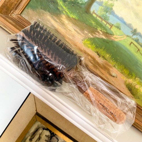 BIG 3" Genuine diPrima Cork Handle Round Boar Bristle Hair Brush Spain