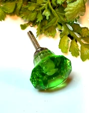 Jewel Green Cut Glass Knobs Furniture hardware Cabinet Door Dresser Drawer Pulls