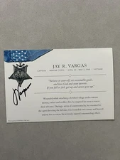 Jay Vargas autographed signed MOH Card Beckett BAS COA Medal Of Honor USA 4x6