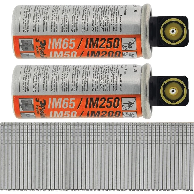 Paslode IM65 F16 Straight Brad Nails 2Fuel Cells 16x38mm Galv 4000 Pack 282