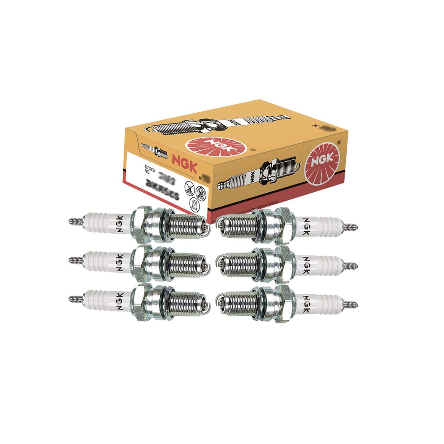NGK Set of 6 Standard Nickel Non Resistor Spark Plugs Threaded Stud
