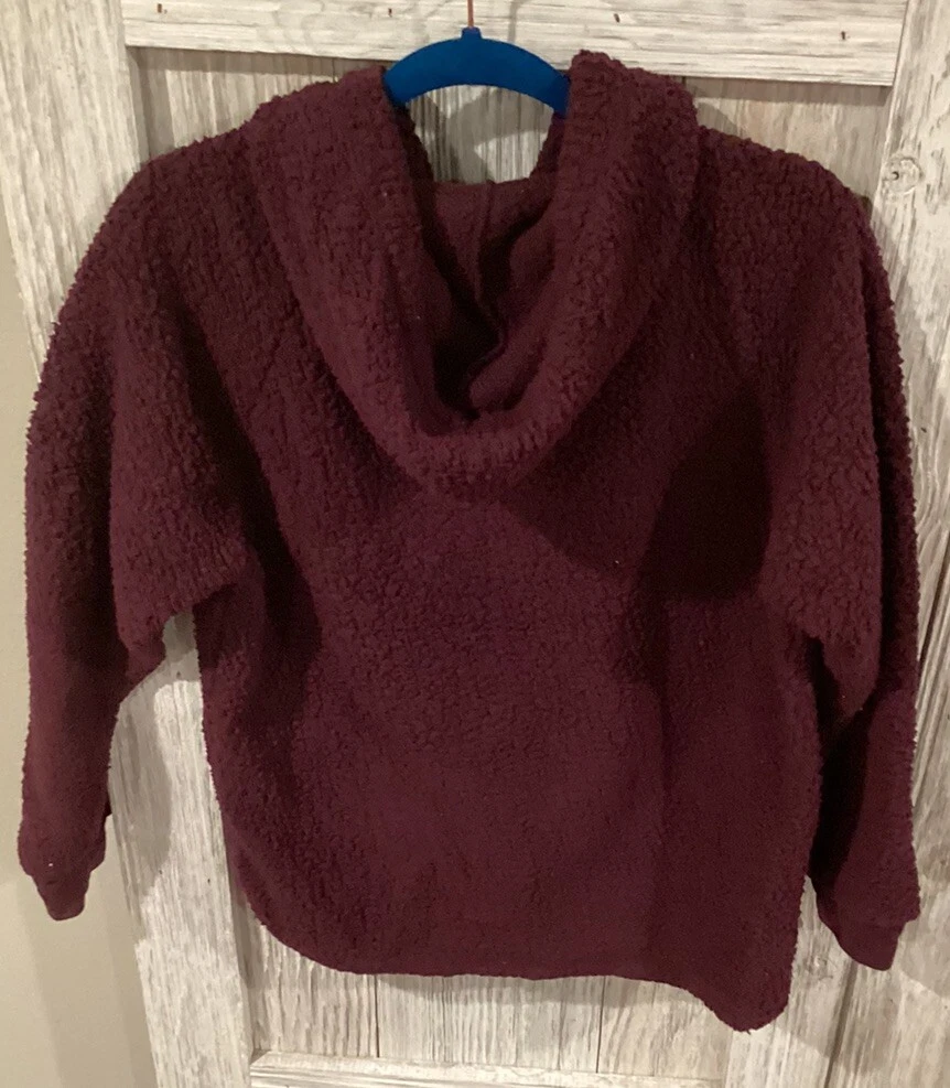 UNDERCOVER Felpa con cappuccio Victorias Secret rosa donna Xsmall marrone sherpa manica lunga 1 4 zip