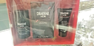 Drakkar Noir 3 Piece EDT Eau de Toilette GIFT SET for Men Him 3.4 1.7 2.6 oz NEW
