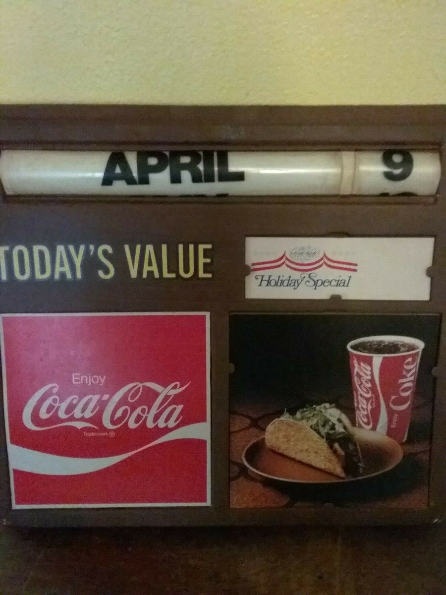 Rare Coca-Cola Logo Plastic sign, calender Insert. Bicentennial