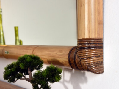 Bambus Spiegel Raya Wandspiegel Natur Exotisch Holz Rahmen Bad Spa Modern  Lang | eBay.de