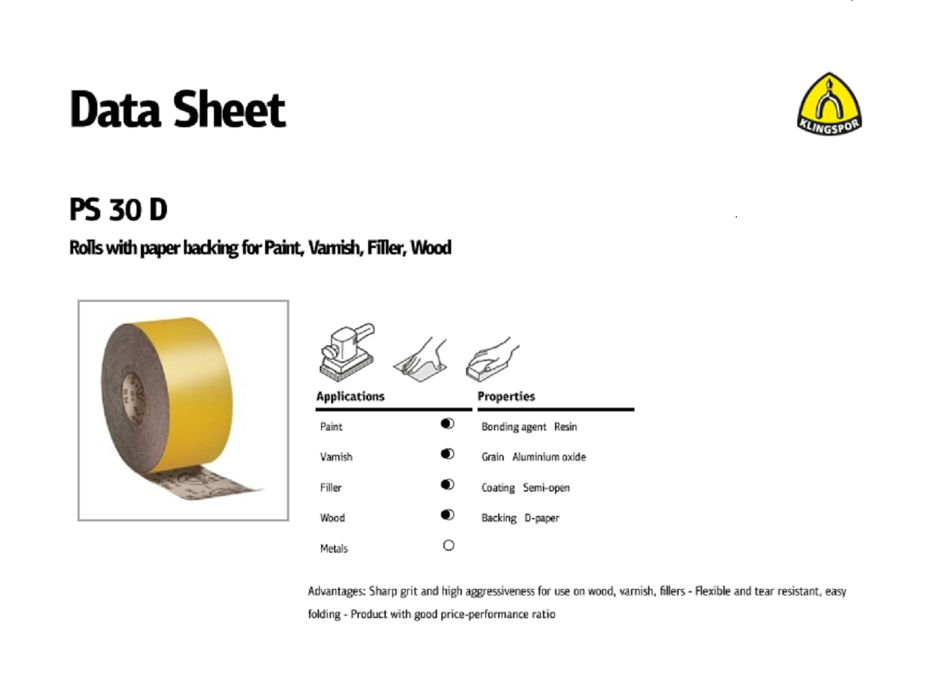 Klingspor Sanding Sandpaper Roll 40 180 Grit 115mm x 4.5m Mix Sand