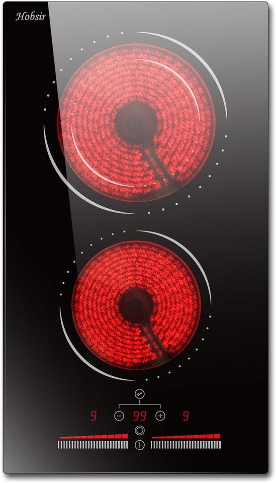 Hobsir hob 2 Burners Electric Cooktop 12 inch Radiant Electric Stove