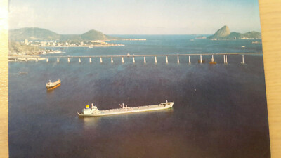 Postkarte Rio de Janeiro Präsident Costa e Silva Brücke BR 14.08.1982 gel_