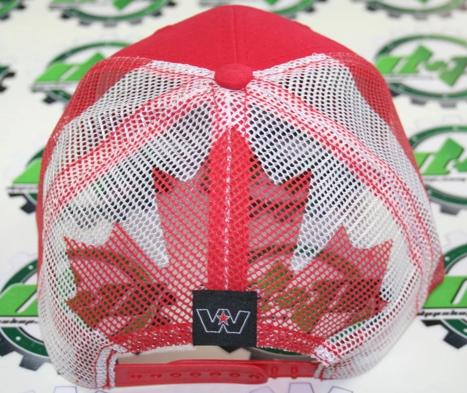  Western Star Semi Camión Sombrero Gorra Bordada Malla Verano Arce Hoja Ajustable Foto 2 de 2