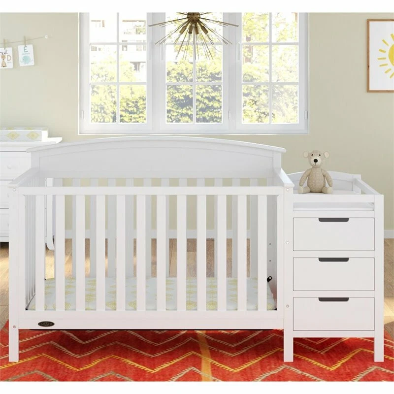 Juego de cuna y cambiador convertible 5 en 1 Graco Benton en blanco Foto 2 de 4