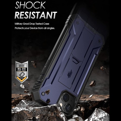For iPhone 14 Plus Case Shockproof Protector Cover with Kickstand Navy Blue - Picture 6 of 6