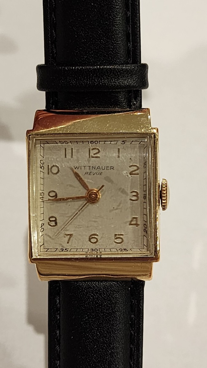 VINTAGE WITTNAUER REVUE 10K GF WATCH / Men's Gold Filled Swiss