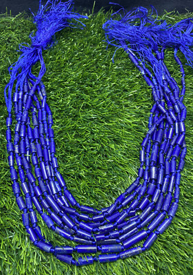 Grade A 10 Pieces tubular top Quality Lapis Lazuli beading strands / string 16''