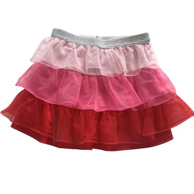 Way To Celebrate Valentines Tiered Colorblock Tutu Skirt Red Pink Girls Sz 5