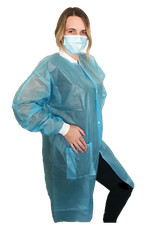 Level 2 Lab Coat PP PE 40 GSM with Knit Cuffs and Collar - SizeXXL - Pack of 10