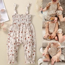Baby Girl Summer Clothes Floral Romper Strap Halter Jumpsuit Infant Playsuit