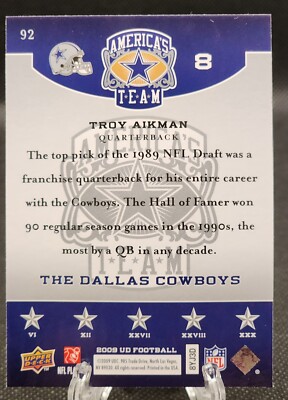 2009 Upper Deck Troy Aikman America's Team #92 Dallas Cowboys | eBay