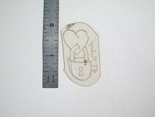 vtg 1960s 70s Tattoo Flash acetate stencil Heart and Lock signed HAR2