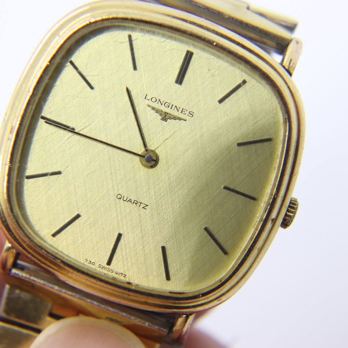 Longines Watch Men's Quartz Gold Square Swiss Made Vintage