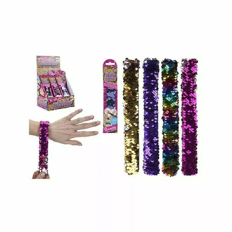 Reversible Sequin Slap Bands Snap Band Bracelet Wristband Girl