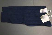 2 PAIRS Women's  knee high sock crew BOOTS socks shoe size 4-10 SOLID NAVY BLUE