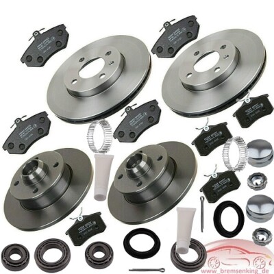 Bremsen Set Bremsscheiben + Beläge VORNE HINTEN VW Golf Cabrio 3 4 ABS KOMPLETT*