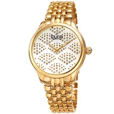 Women's Burgi BUR205YG Swarovski Crystal Gold Tone Stainless Steel Watch