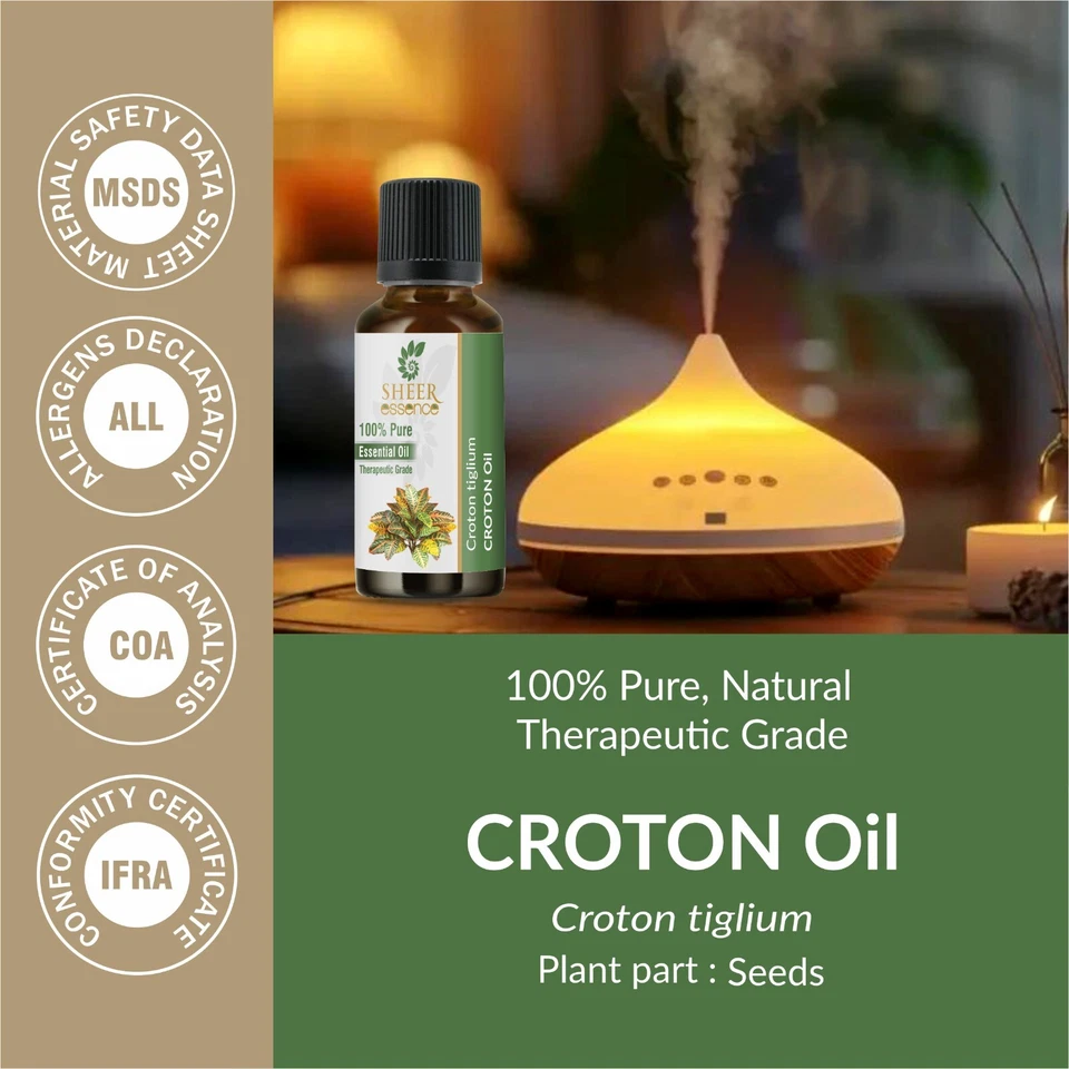 Croton oil -(Croton tiglium)- 100% Pure Undiluted Carrier therapeutic grade 5m - Image 2 of 4