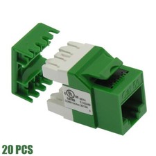 20x CAT5E RJ45 Network LAN Ethernet 180 Degree Keystone Jack 110 Type 8P8C Green