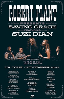 Robert Plant 2023 Saving Grace UK Tour Concert Poster 11 X 17 Framed