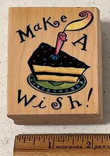 Birthday Cake Make A Wish Rubber Stampede A2137E Wood Mounted Rubber Stamp