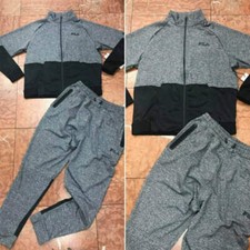 Men's Fila Grey Black Tracksuit Large NWT