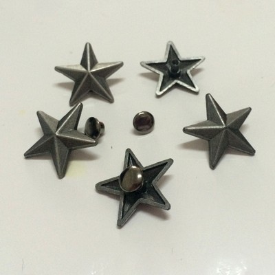 Antique Silver Metal STAR Rivets 3/4