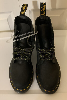 Dr Martens 1460 Panel Leather Lace Up Black Boots Mens Sz 7 / Womens Sz 8 Doc