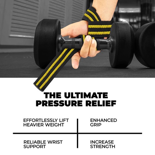 Weight Lifting Straps Gym Wrist Wraps Padded Training Support Grip Extra K6H6 - Picture 2 of 6