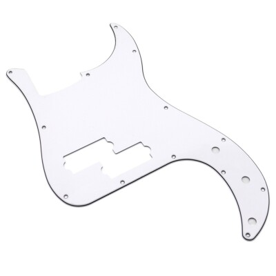 3-Ply P Bass Pickguard PB Scratch Plate for 4 String Precision Bass White