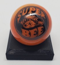 Super Bee Orange Glass 1" Logo Marble w/ Colored Stand