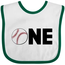 Inktastic One- Baseball First Birthday Baby Bib Birthdays 1st Team Sport Indians
