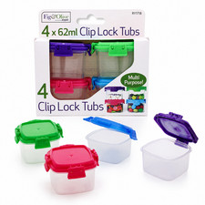 A2Z Mini Clip Lock Food Storage Tubs Set Of 4 62ml Kitchen Containers