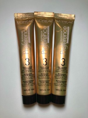 Lot of 3 Loreal Superior Preference 3 Color & Shine Conditioner 1.86 oz each